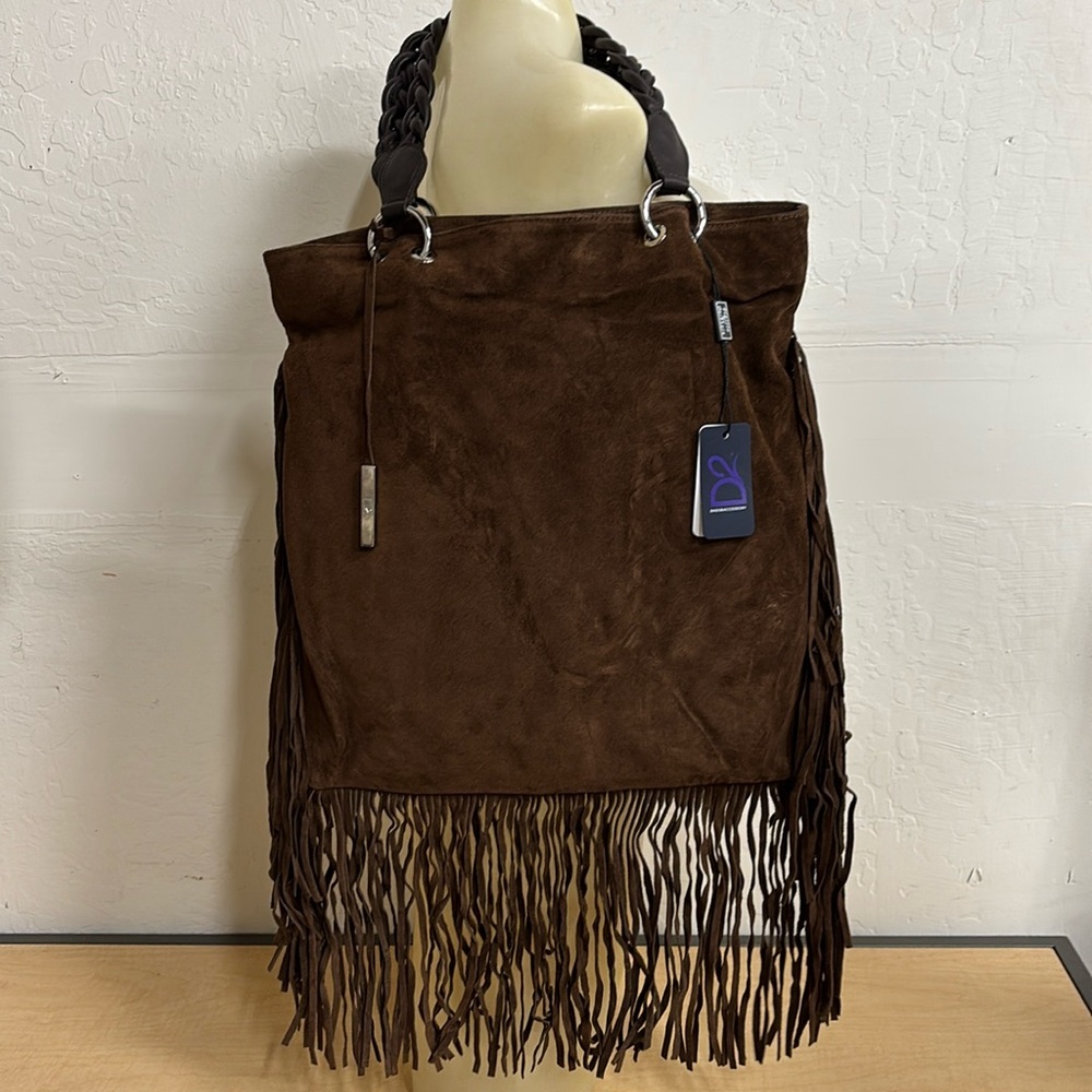 DSquared2 D2  Suede Fringed Hobo Shoulder Bag